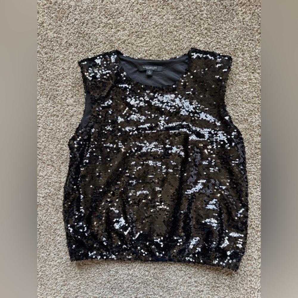 Marc New York Black Sequin Top